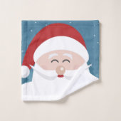 Happy Santa individuelle Name & Text Handtuch Set (Waschlappen)
