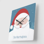 Happy Santa individuelle Name Wanduhren (Winkel)