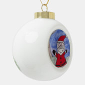 Happy Santa Keramik Kugel-Ornament (Links)