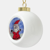 Happy Santa Keramik Kugel-Ornament (Rechts)