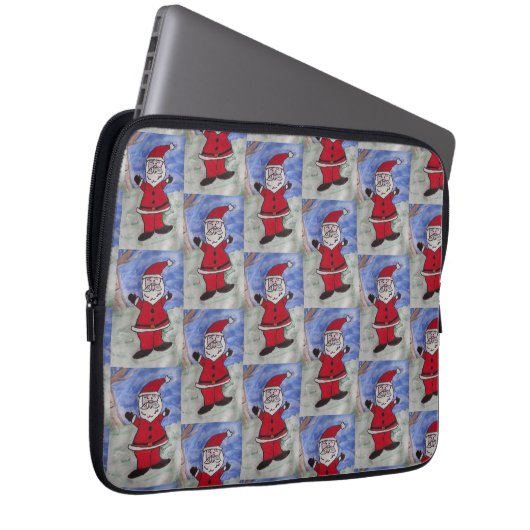 Happy Santa Laptop Sleeve (Vorne Rechts)