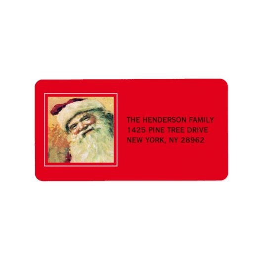 Happy Santa Merry Weihnachtsfeiertag Rot Adressaufkleber (Vorne)