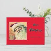 Happy Santa Merry Weihnachtsfeiertag - rot Feiertagskarte (Stehend Vorderseite)