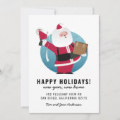Happy Santa Mover mit Box Einladung (Vorderseite)