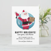 Happy Santa Mover mit Box Einladung (Stehend Vorderseite)