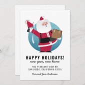 Happy Santa Mover mit Box Einladung (Vorne/Hinten)