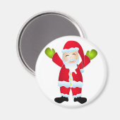 Happy Santa Ornament Magnet (Vorderseite/Rückseite)