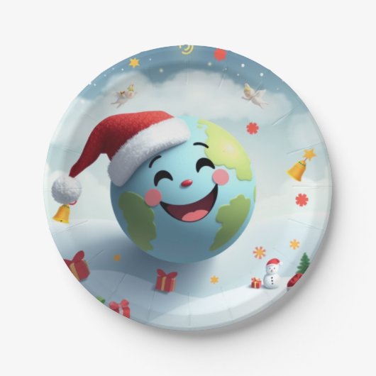 Happy Santa Planet Papierplatte Pappteller (Vorderseite)