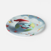 Happy Santa Planet Papierplatte Pappteller (Schrägansicht)
