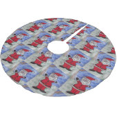 Happy Santa Polyester Weihnachtsbaumdecke (Schrägansicht)