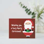 Happy Santa Postcard Feiertagspostkarte (Stehend Vorderseite)
