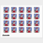 Happy Santa Quadratischer Aufkleber (Blatt)