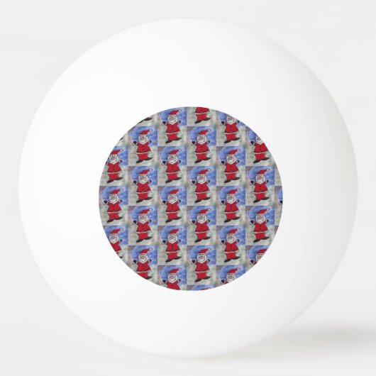 Happy Santa Tischtennisball (Vorderseite)