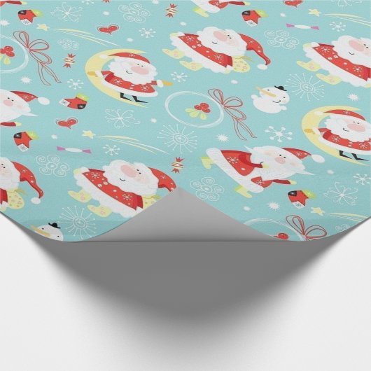 Happy Santa und Frosty Geschenkpapier (Ecke)