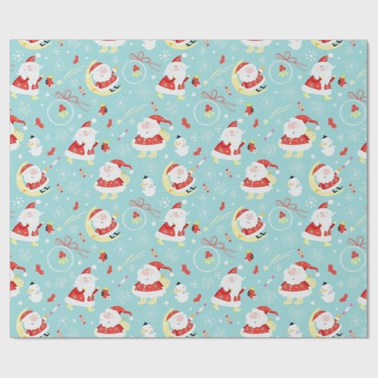 Happy Santa und Frosty Geschenkpapier (Flach)