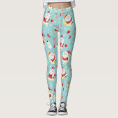 Happy Santa und Frosty und Chihuahua Leggings (Vorderseite)