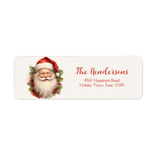 Happy Santa Vintag Rücksendeadressen-Aufklebers
