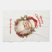 Happy Santa Vintage Christmas Geschirrtuch (Horizontal)