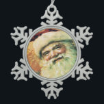 Happy Santa Vintage Christmas Schneeflocken Zinn-Ornament<br><div class="desc">"Happy Santa Vintage Christmas" Tree Snowflake Gerahmte Ornament-Design von Inge Lewis. Sie können dieses Ornament personalisieren,  indem Sie auf den Button "Anpassen" klicken. Weitere passende Artikel finden Sie im ingeinc.com Store.</div>