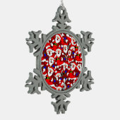 Happy Santa Zinnschmuck Schneeflocken Zinn-Ornament (Links)