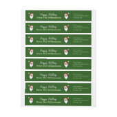 Happy Santas Happy Holidays Green Rücksendeadresse (Bogen)