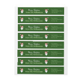 Happy Santas über Weihnachten Grüne Rücksendeadres (Bogen)