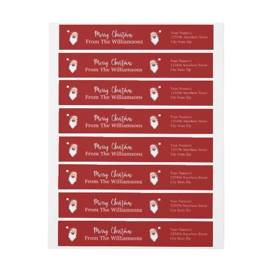 Happy Santas über Weihnachten Rote Rücksendeadress (Bogen)