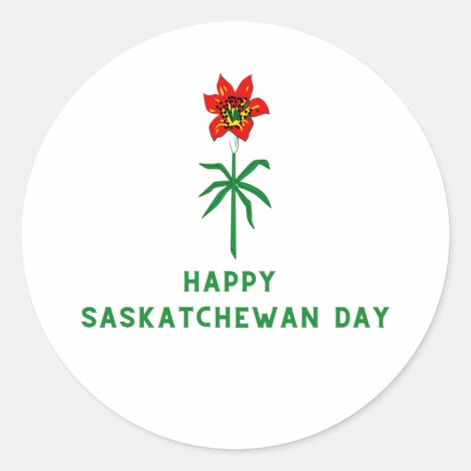 HAPPY SASKATCHEWAN DAY RUNDER AUFKLEBER (Vorderseite)