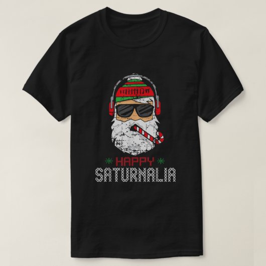 Happy Saturnalia Cool Weihnachten T-Shirt (Design vorne)
