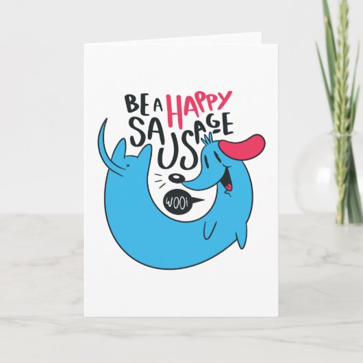 HAPPY SAUSAGE DOG KARTE (Vorderseite)