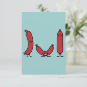 Happy Sausage Einladung (Stehend Vorderseite)