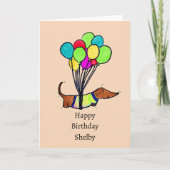 Happy Sausage Hund individuell anpassbar Geburtsta Karte (Vorderseite)