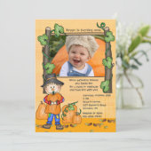 Happy Scarecrow Foto Einladung (Stehend Vorderseite)
