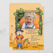 Happy Scarecrow Foto Einladung (Vorne/Hinten)