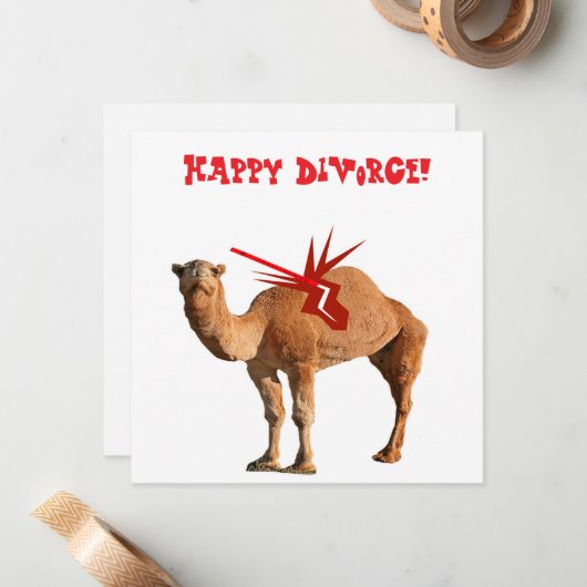 Happy Scheidung Note Card Mitteilungskarte (Vorderseite/Rückseite Beispiel)