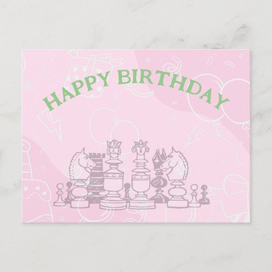 Happy Schess Geburtstag Postkarte (Vorderseite)