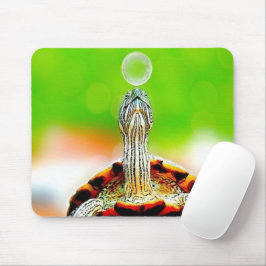 Happy Schildkröte mit Blase Mousepad
