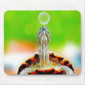 Happy Schildkröte mit Blase Mousepad (Vorne)