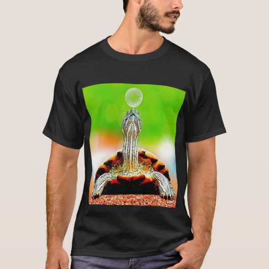Happy Schildkröte mit Blase T-Shirt (Vorderseite)