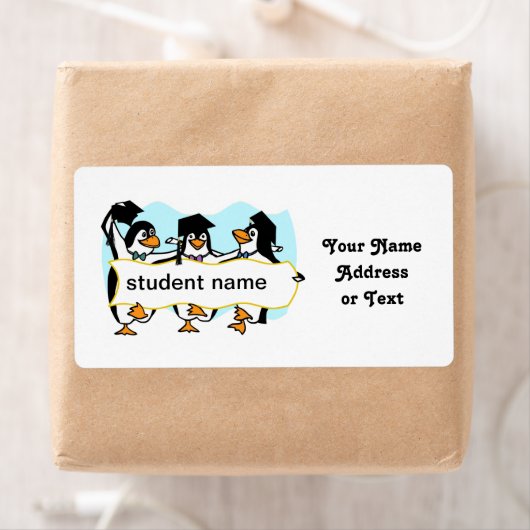 Happy Schließend Tanzpinguine mit Banner (Insitu)