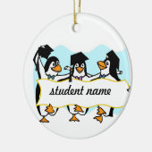 Happy Schließend Tanzpinguine mit Banner Keramik Ornament (Links)