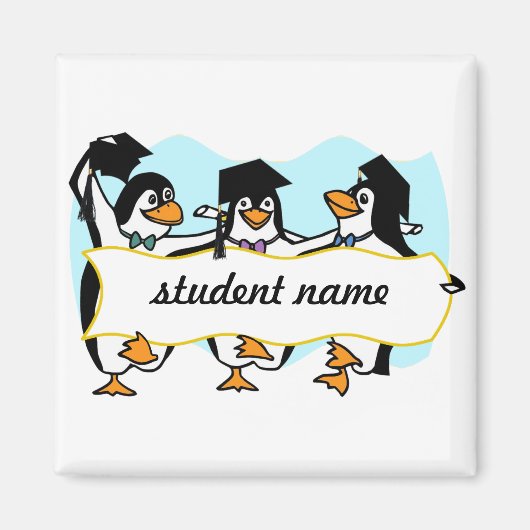 Happy Schließend Tanzpinguine mit Banner Magnet (Vorne)