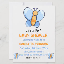 Happy Schmetterling Baby Dusche Einladung