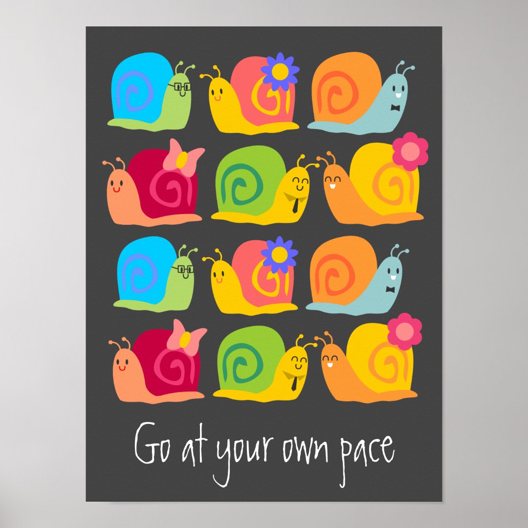Happy Schnecken niedlichen Schnecken in ihrem Temp Poster Zazzle.de