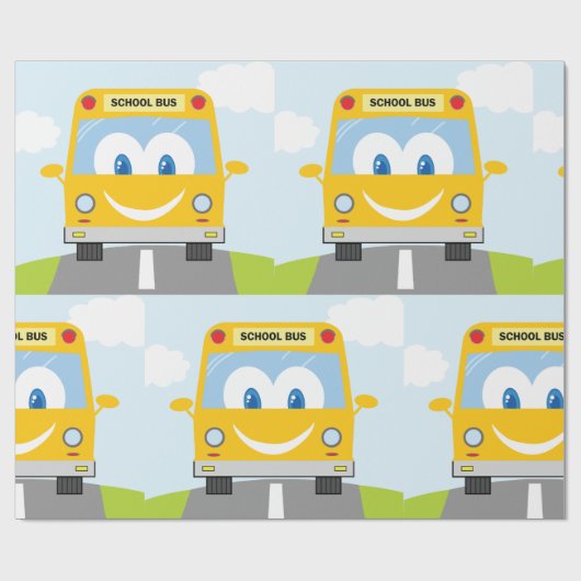 Happy School Bus Geschenkpapier (Flach)