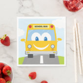 Happy School Bus Serviette (Beispiel)