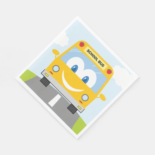 Happy School Bus Serviette (Ecke)