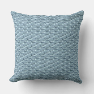 Happy Schooling Fish Blue Throw Pillow Kissen Für Draußen