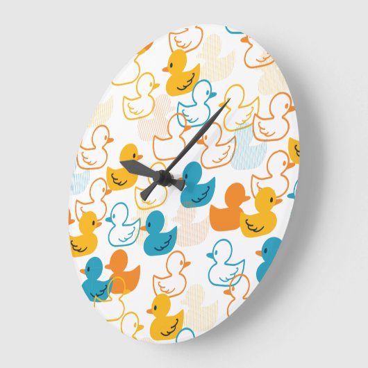 Happy Schwimmen ein Paddeln Muster II Große Wanduhr (Winkel)