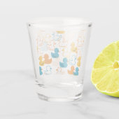 Happy Schwimmen ein Paddeln Muster II Schnapsglas (Rückseite)